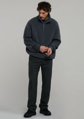 Harrison Quarter Zip Jumper - Grey Melange