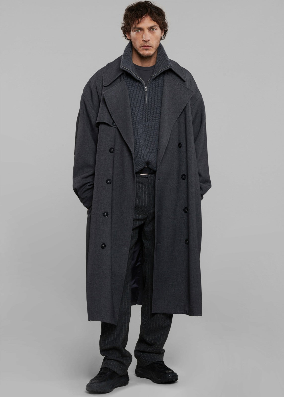 Harrison Quarter Zip Jumper - Grey Melange