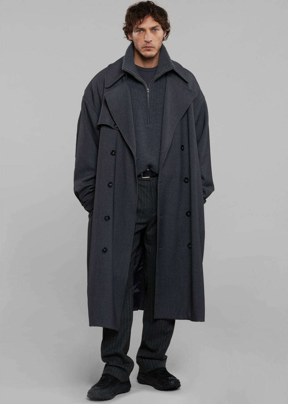 Harrison Quarter Zip Jumper - Grey Melange