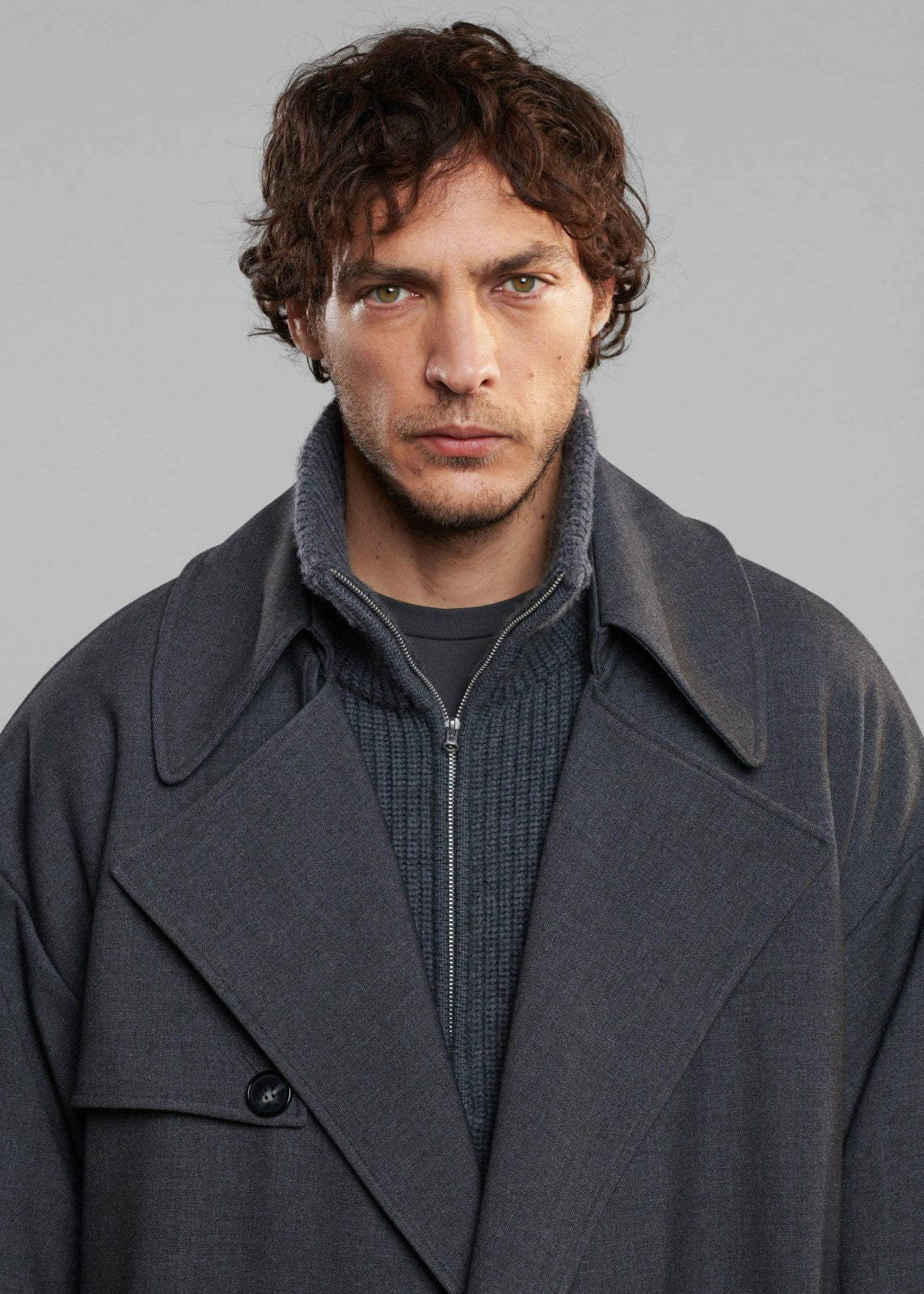 Harrison Quarter Zip Jumper - Grey Melange