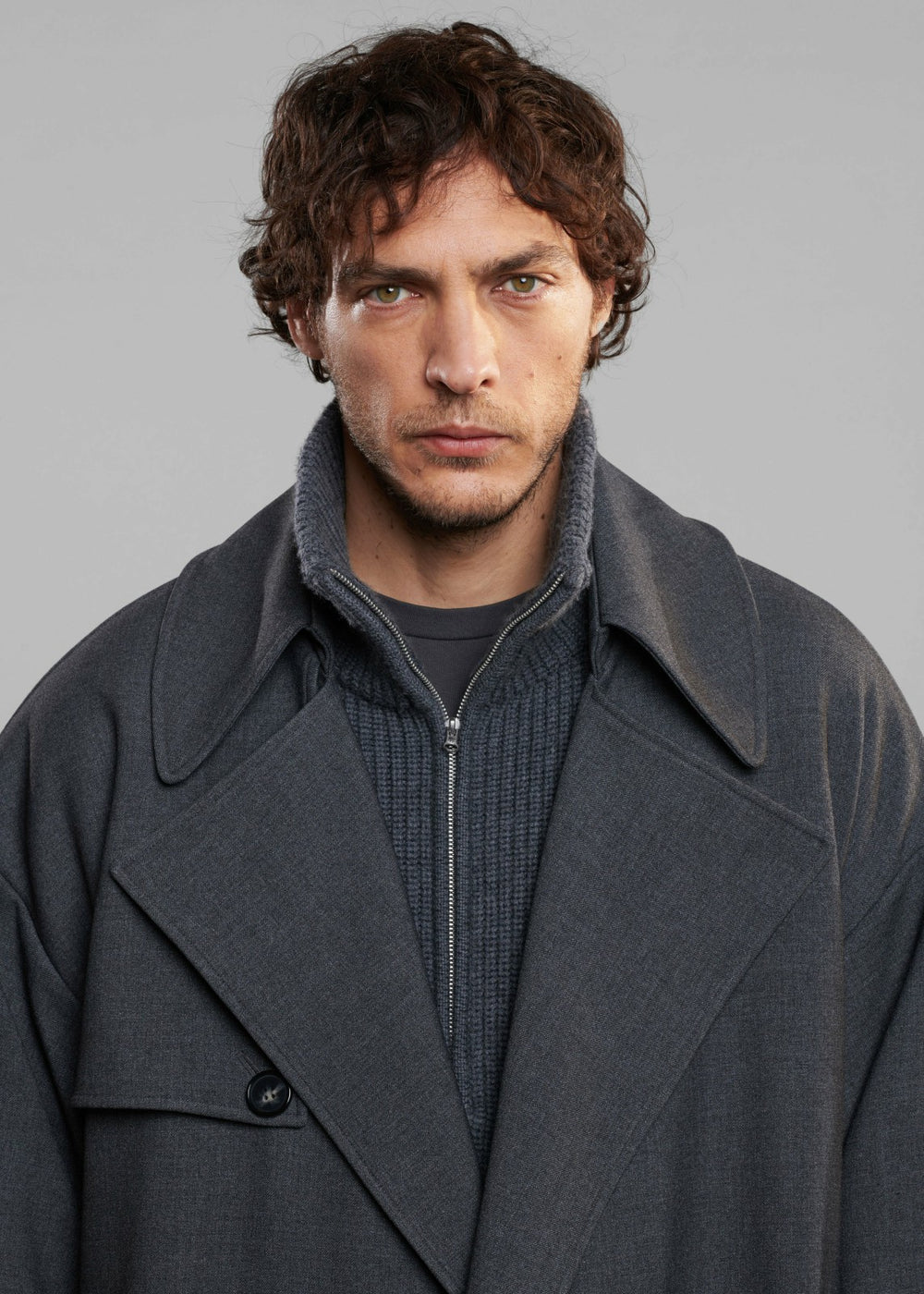 Harrison Quarter Zip Jumper - Grey Melange