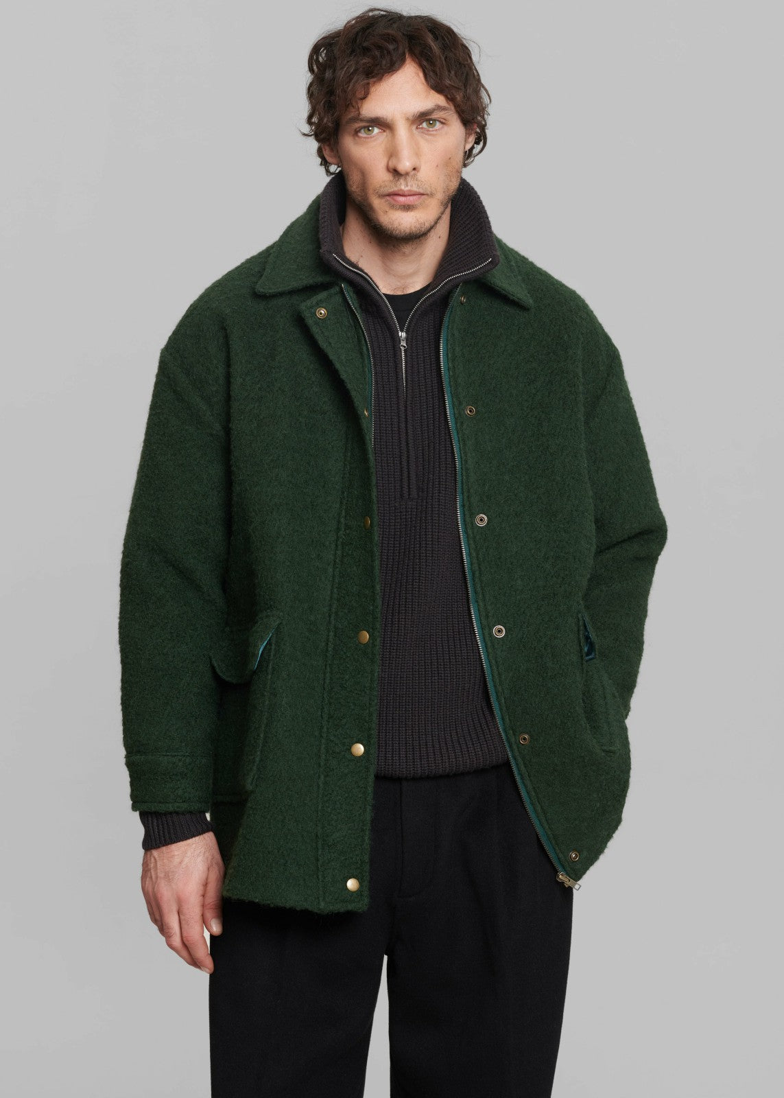 Harrison Quarter Zip Jumper - Dark Plum