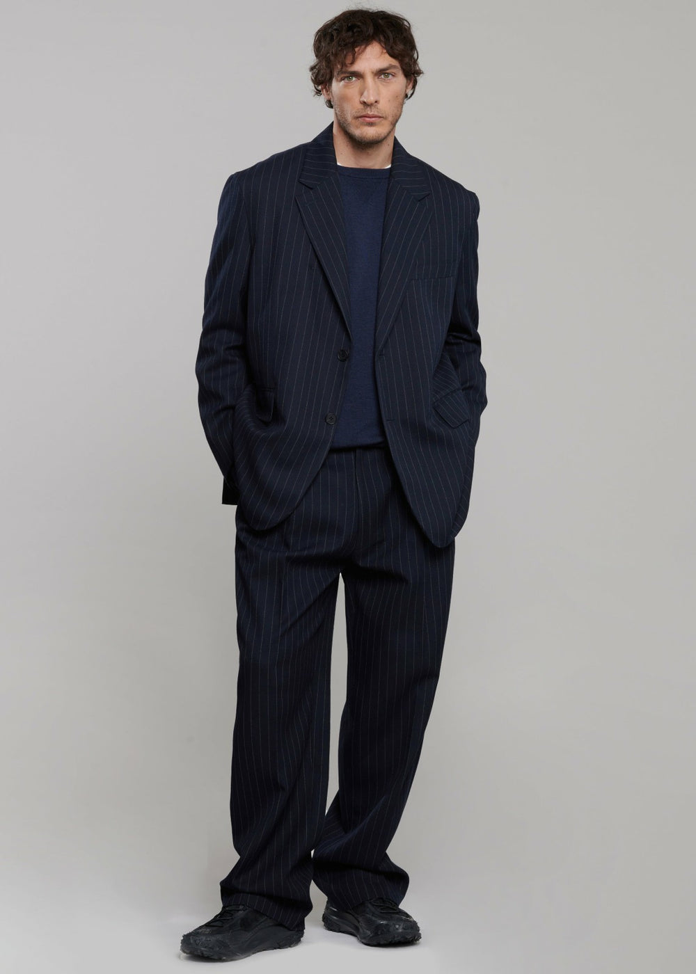 Beo Blazer - Navy/White Pinstripe