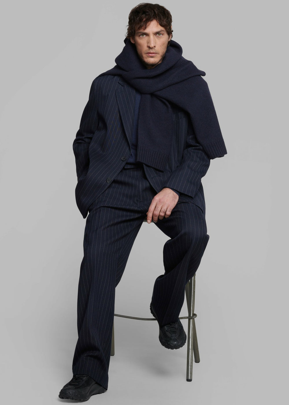 Beo Blazer - Navy/White Pinstripe
