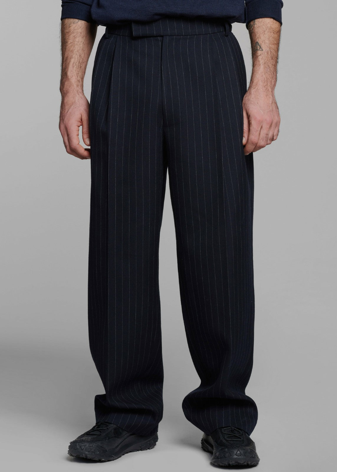 Beo Suit Pants - Navy/White Pinstripe