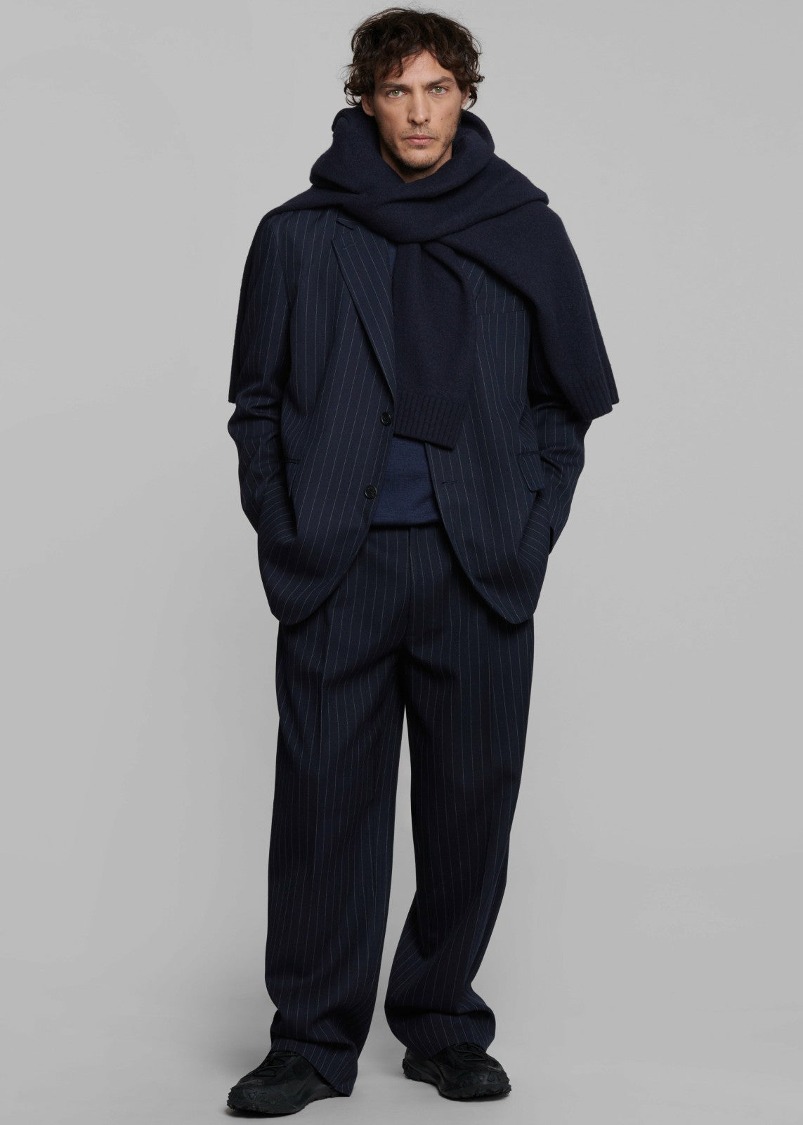 Beo Suit Pants - Navy/White Pinstripe