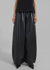Briar Faux Leather Balloon Pants - Black