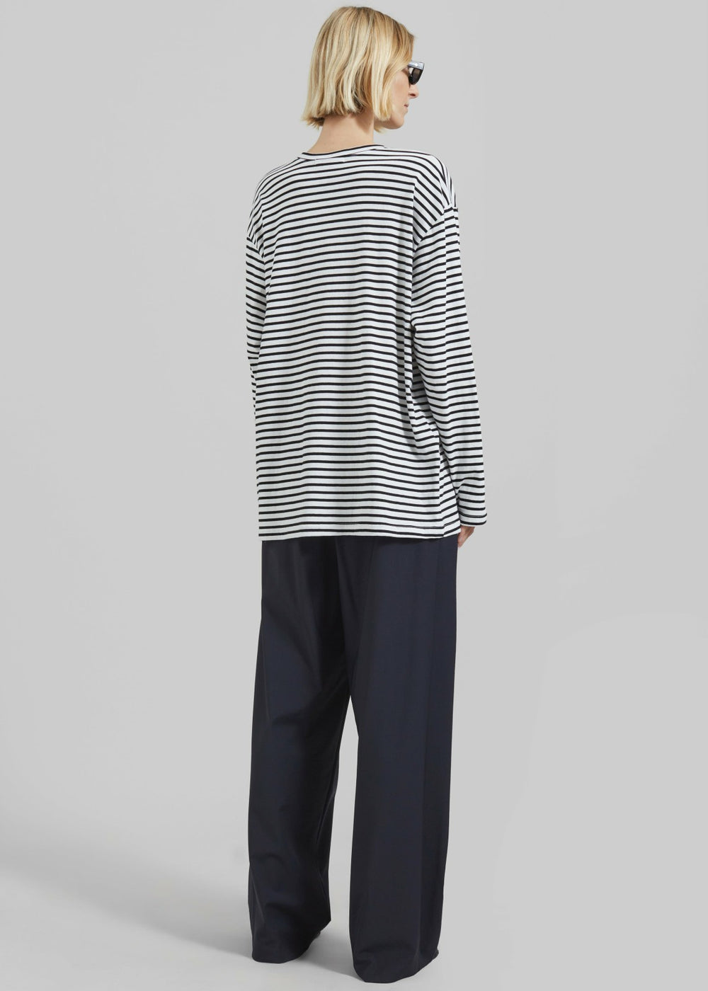 Salome Long Sleeve Tee - White/Black Stripe