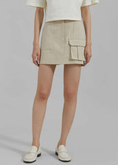 Malia Cargo Mini Skirt - Beige