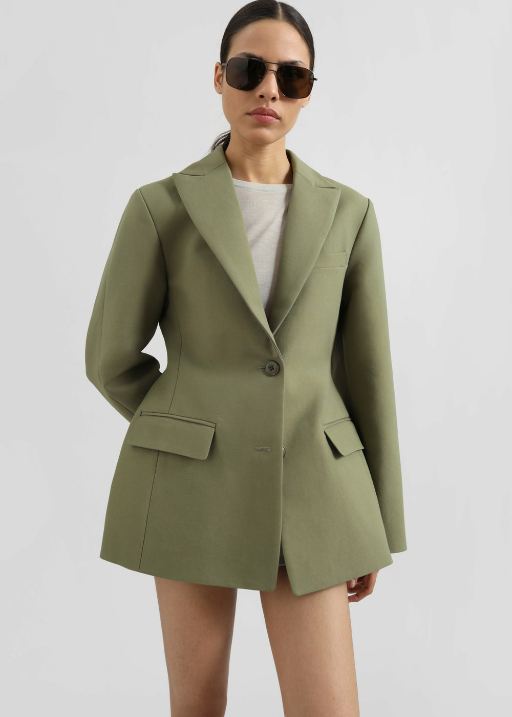 Colette Hourglass Blazer - Khaki