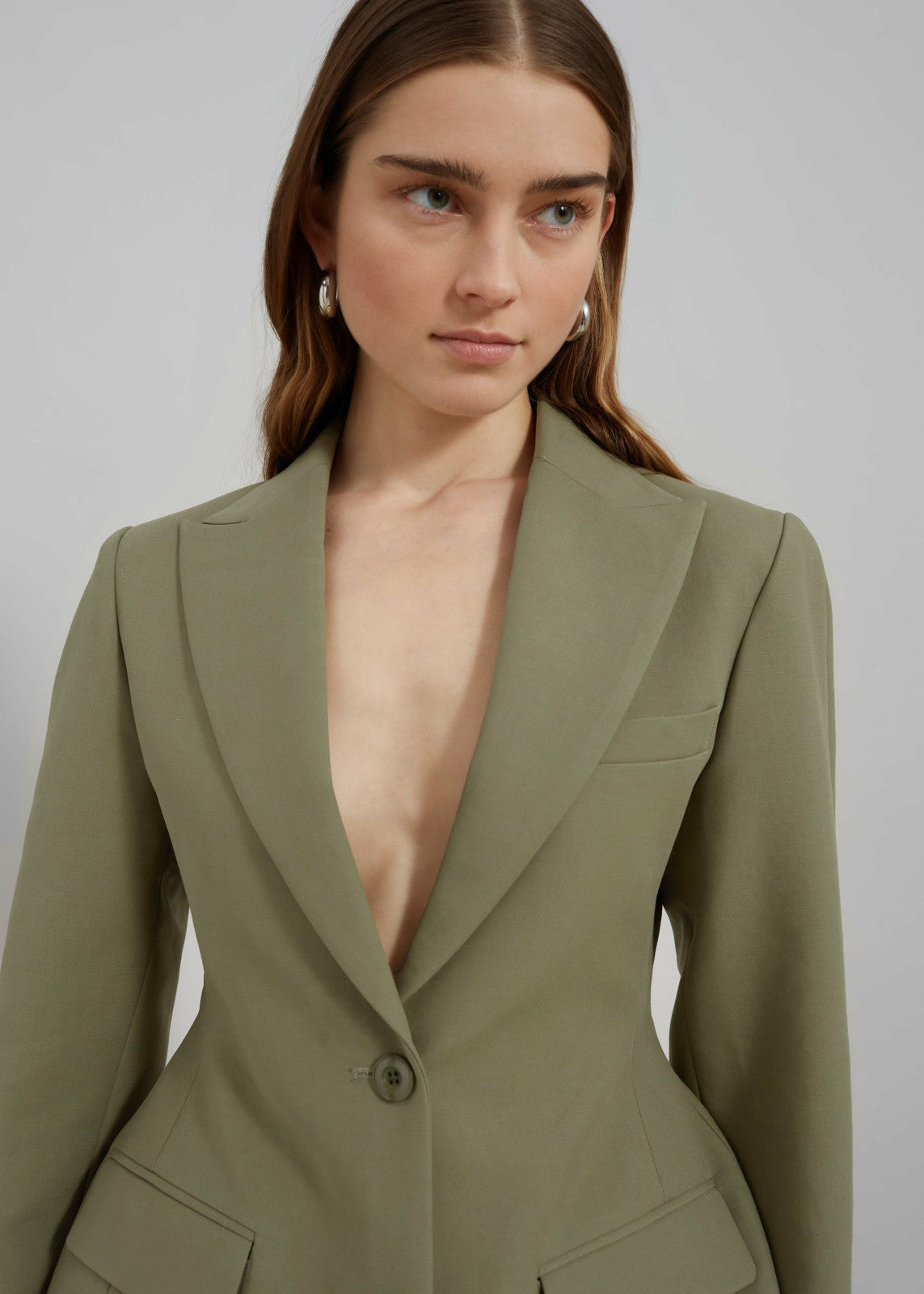 Colette Hourglass Blazer - Khaki