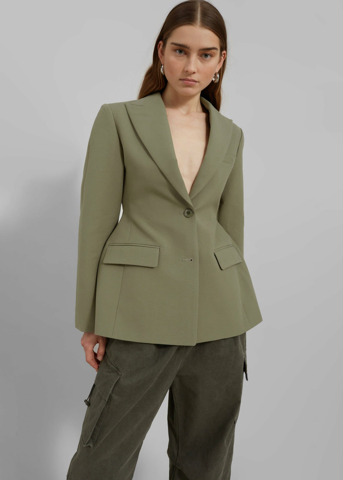 Colette Hourglass Blazer - Khaki