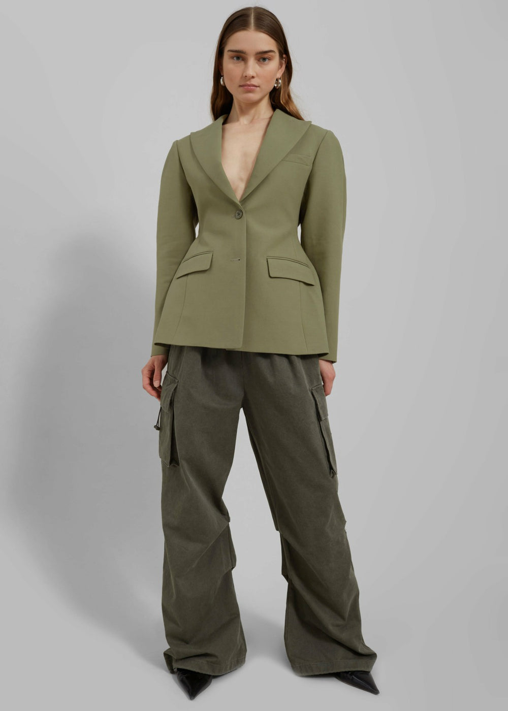 Colette Hourglass Blazer - Khaki