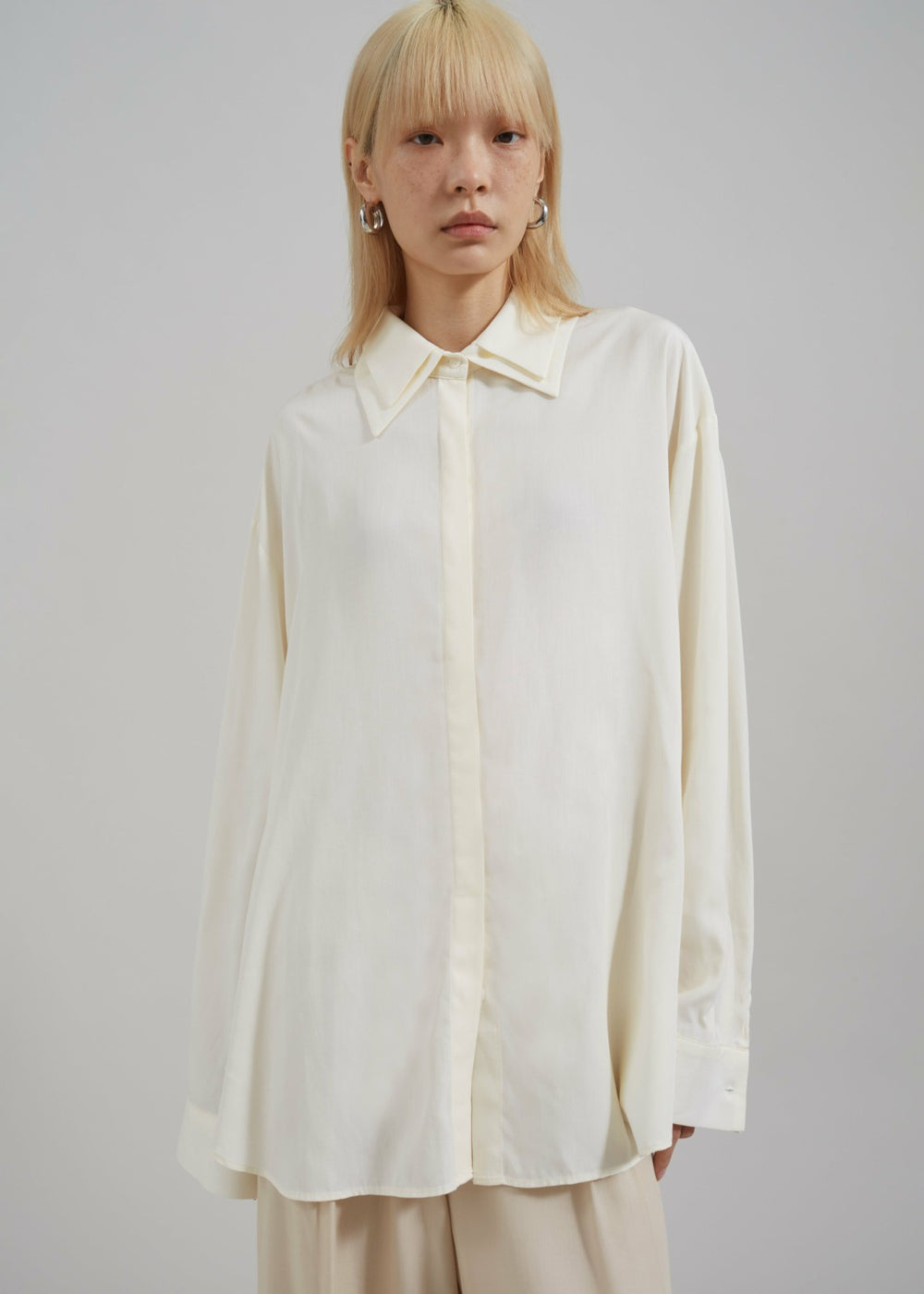 Tali Double Collar Shirt - Ivory