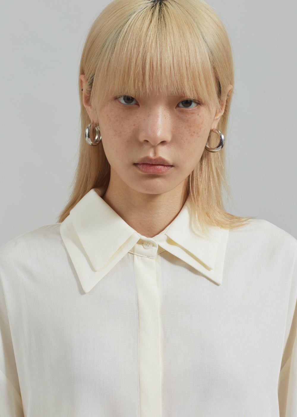 Tali Double Collar Shirt - Ivory