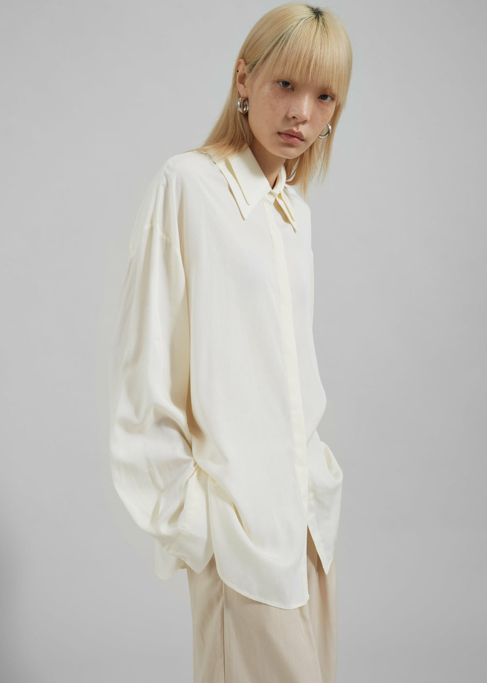 Tali Double Collar Shirt - Ivory