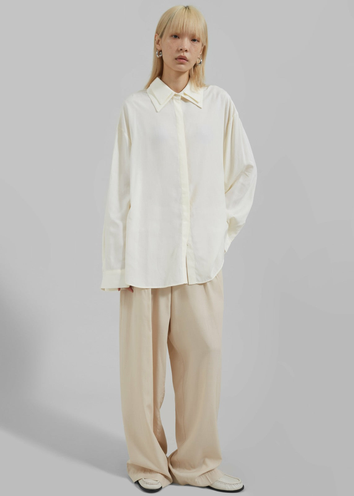 Tali Double Collar Shirt - Ivory