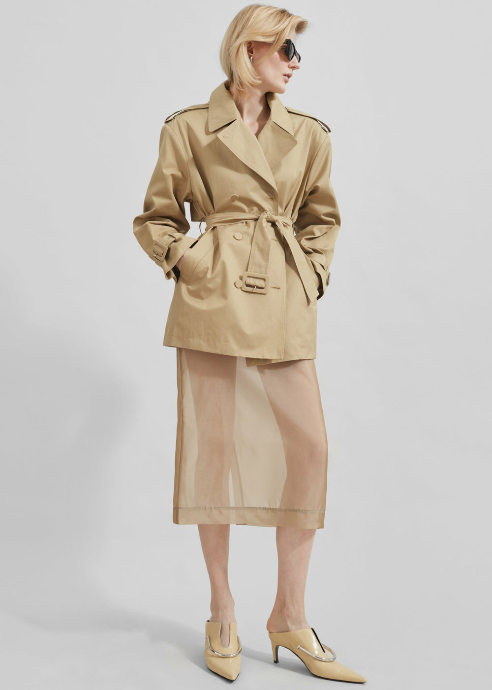 Peri Sheer Midi Skirt - Desert Sand