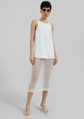 Peri Sheer Midi Skirt - White