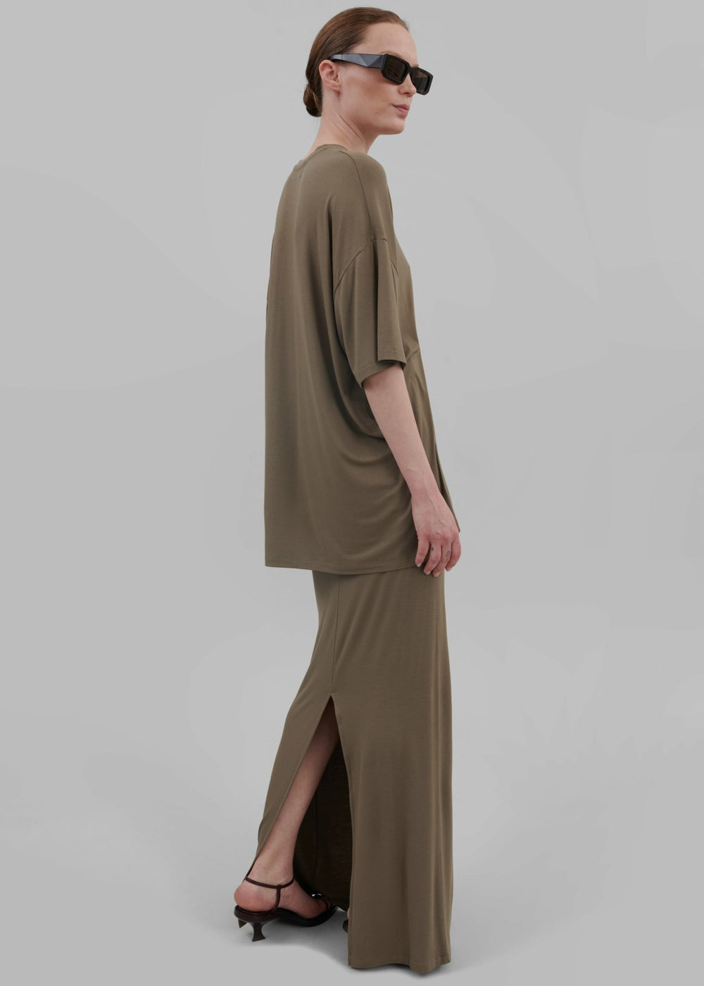 Ella Boxy Tee - Khaki Brown