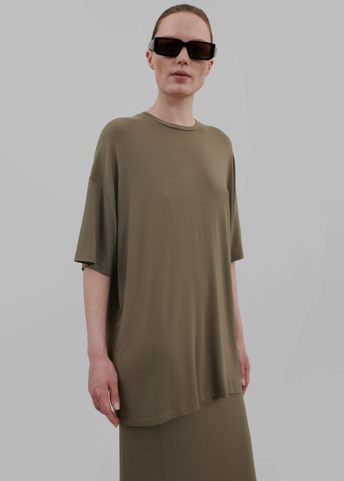 Ella Boxy Tee - Khaki Brown