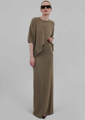 Ella Boxy Tee - Khaki Brown