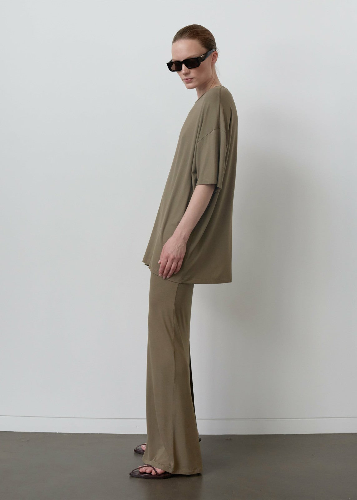 Ella Boxy Tee - Khaki Brown
