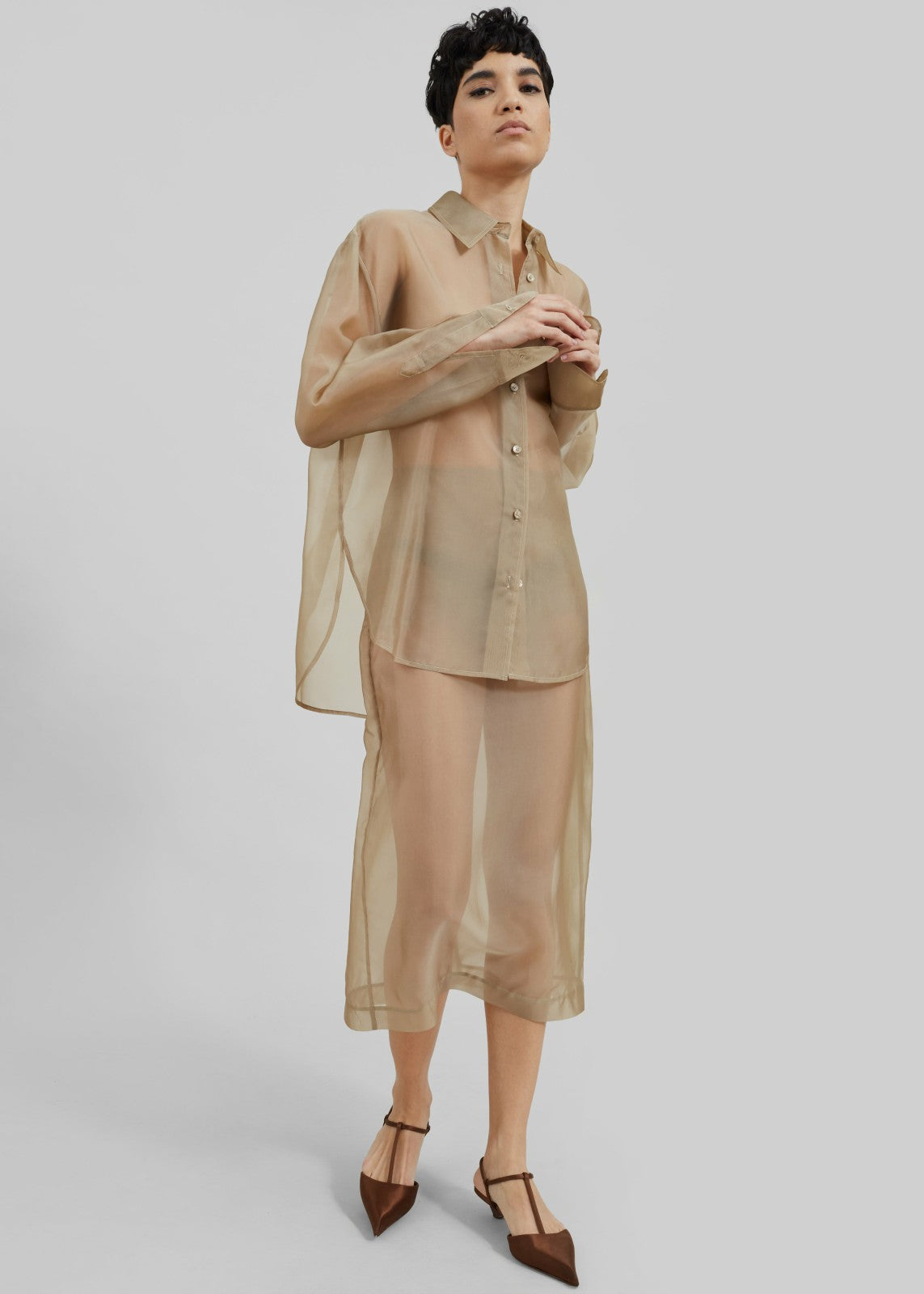 Peri Sheer Shirt - Desert Sand