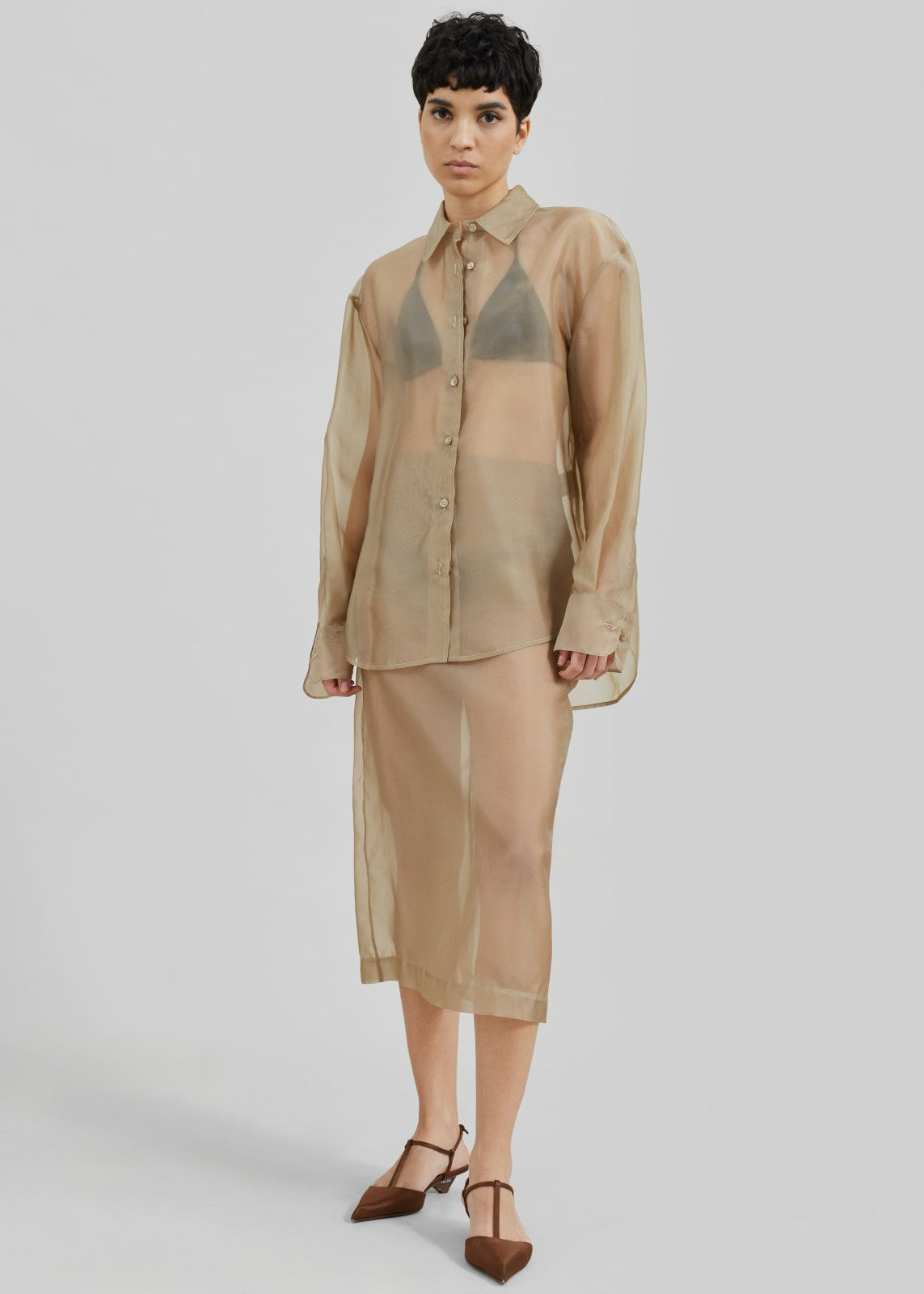 Peri Sheer Shirt - Desert Sand