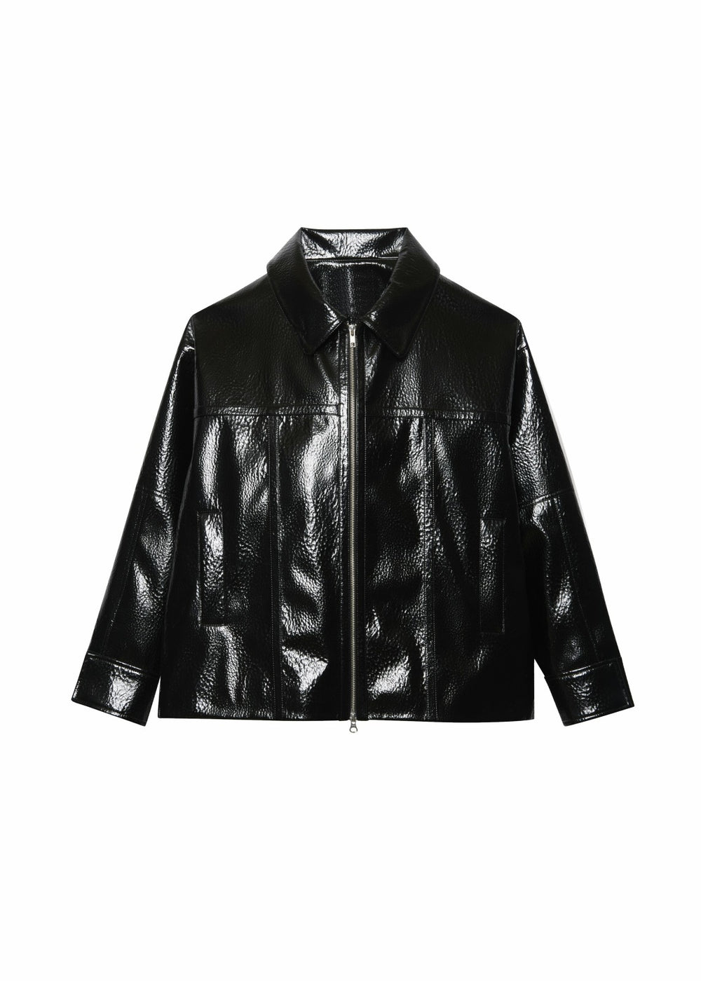 Arbor Crackled Faux Leather Jacket - Black