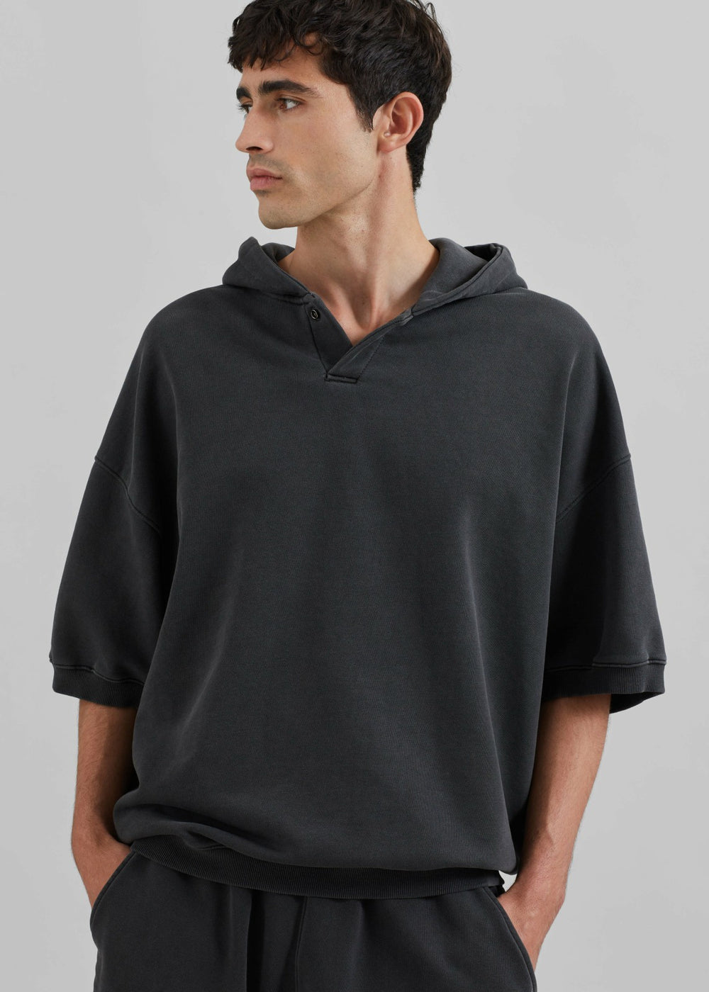 Christian Short Sleeve Hoodie - Charcoal