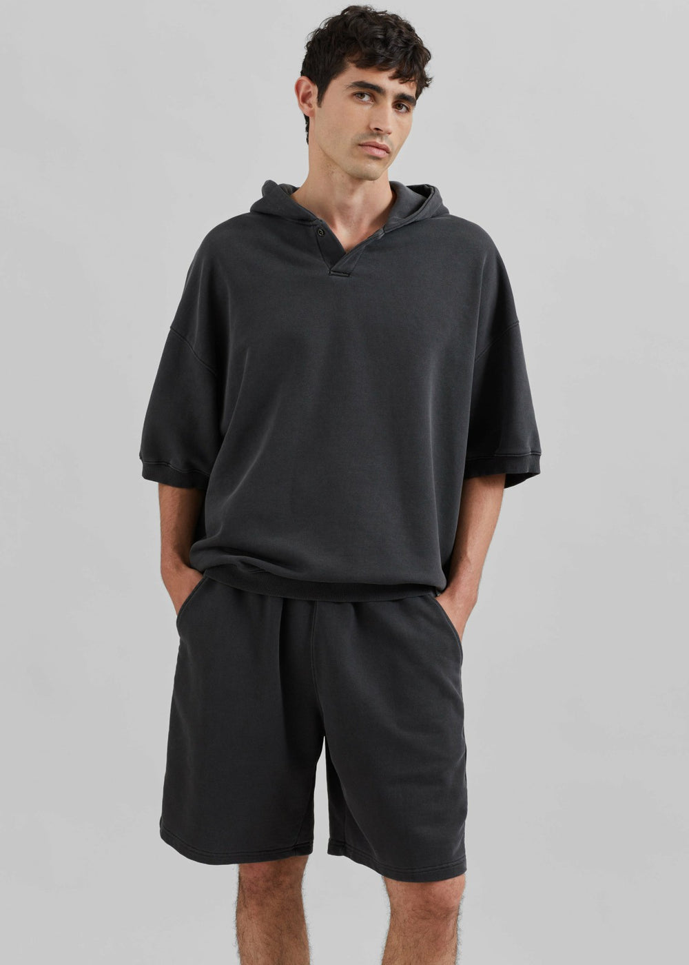 Christian Short Sleeve Hoodie - Charcoal