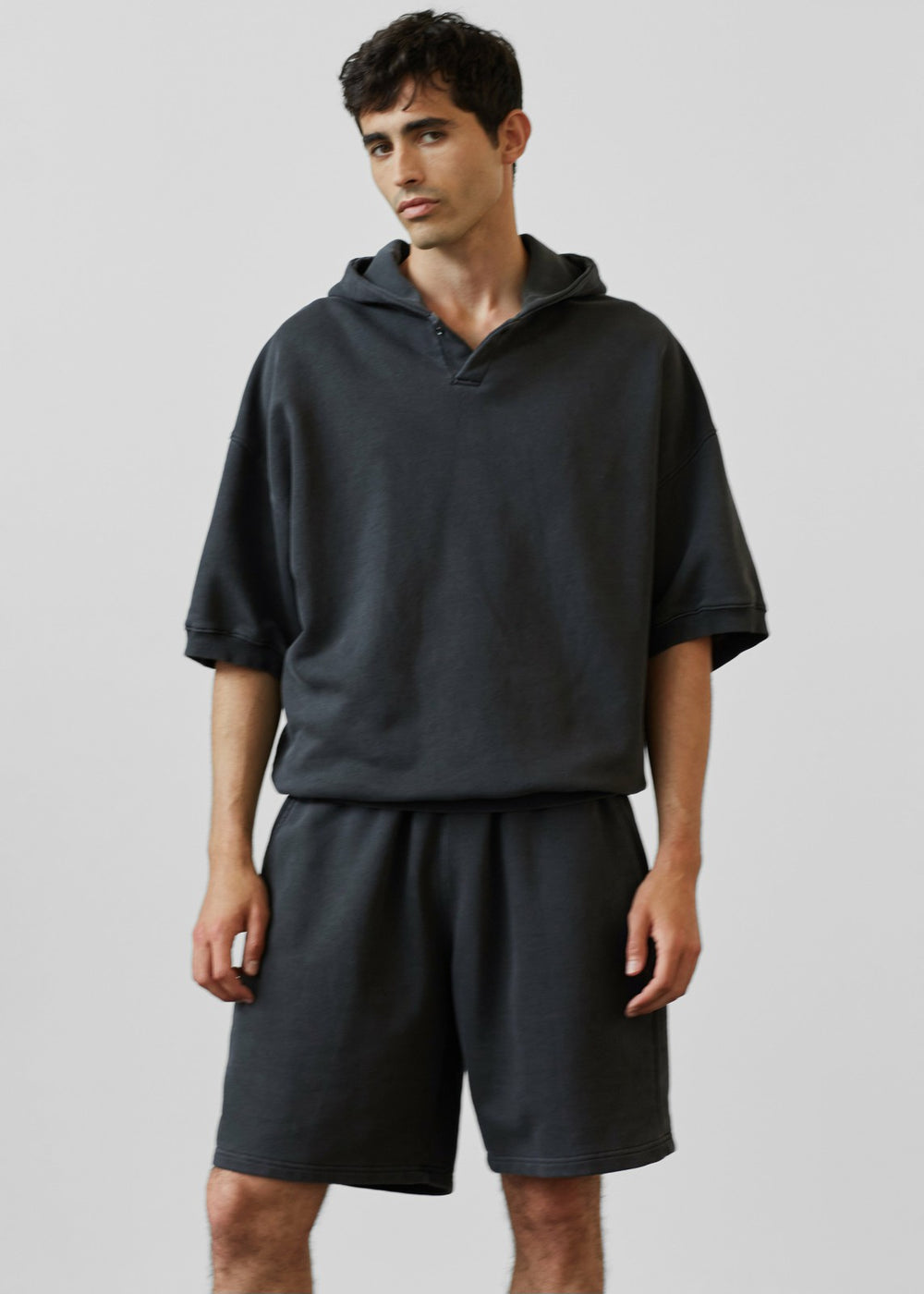 Christian Short Sleeve Hoodie - Charcoal