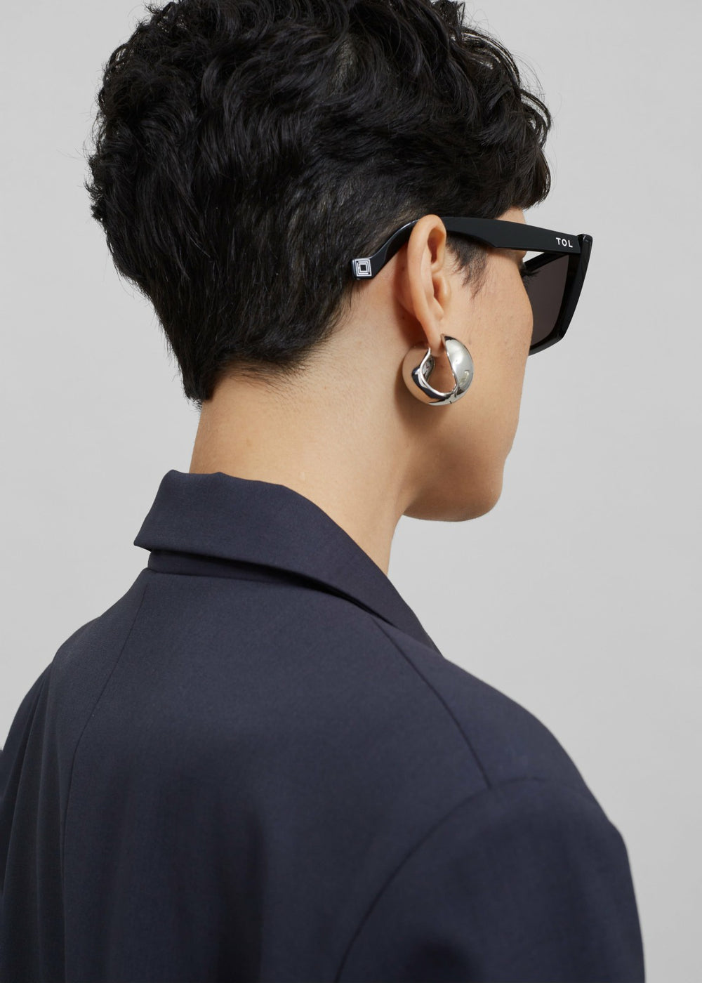 Coperni Creole Logo Earrings - Silver