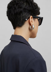 Coperni Creole Logo Earrings - Silver