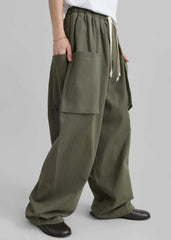 Lauri Drawstring Cargo Pants - Khaki