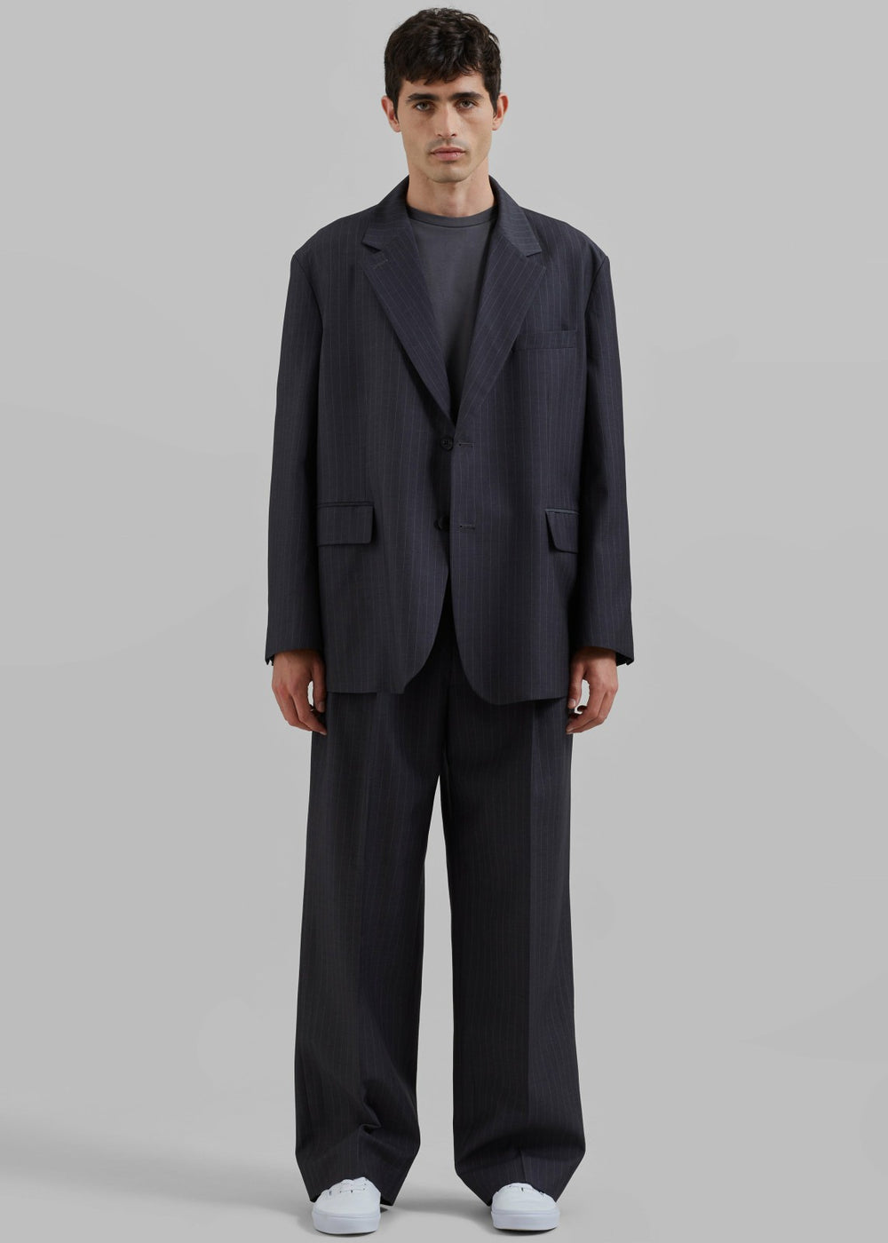 Beo Blazer - Charcoal/White Pinstripe