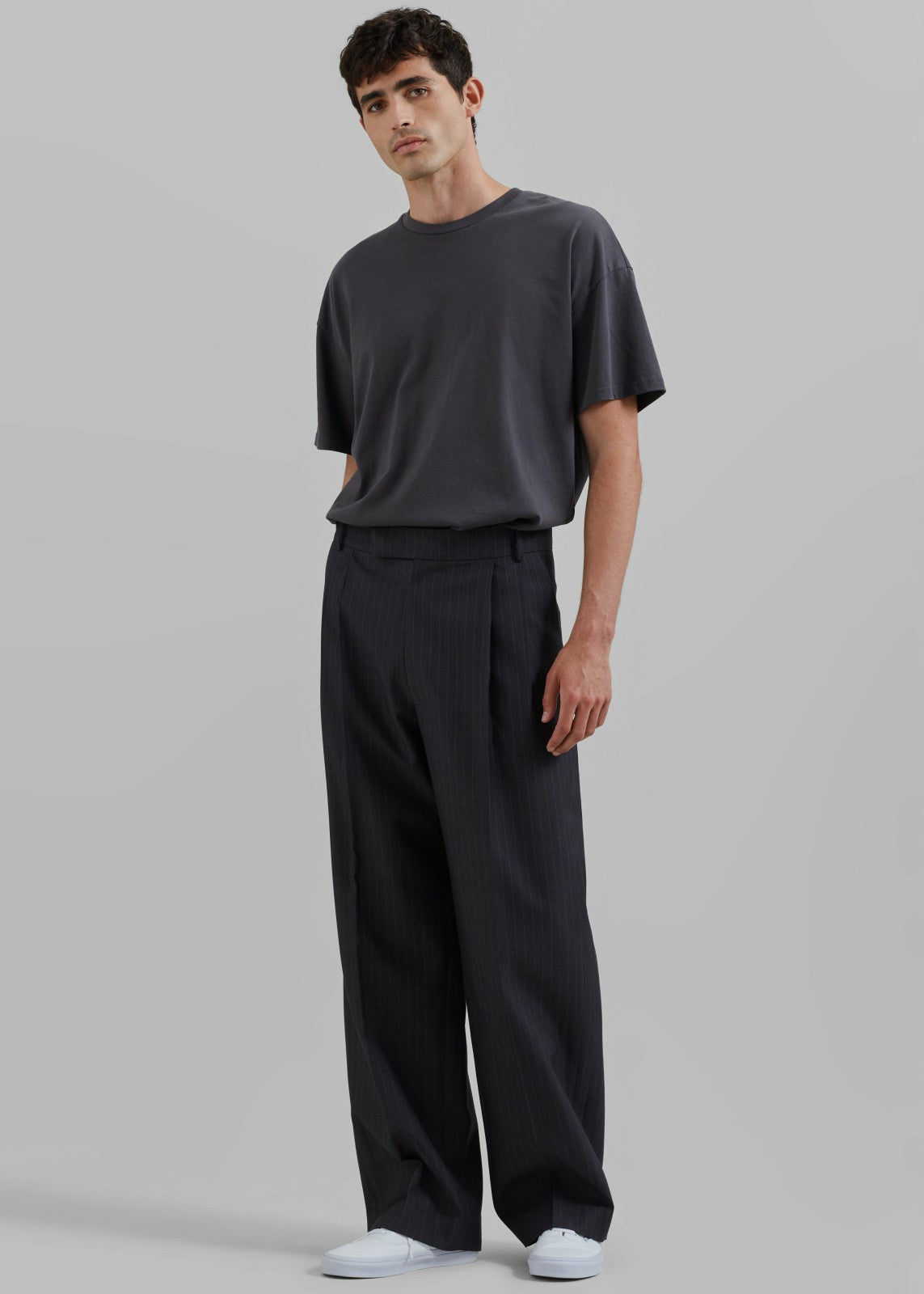 Beo Suit Pants - Charcoal/White Pinstripe