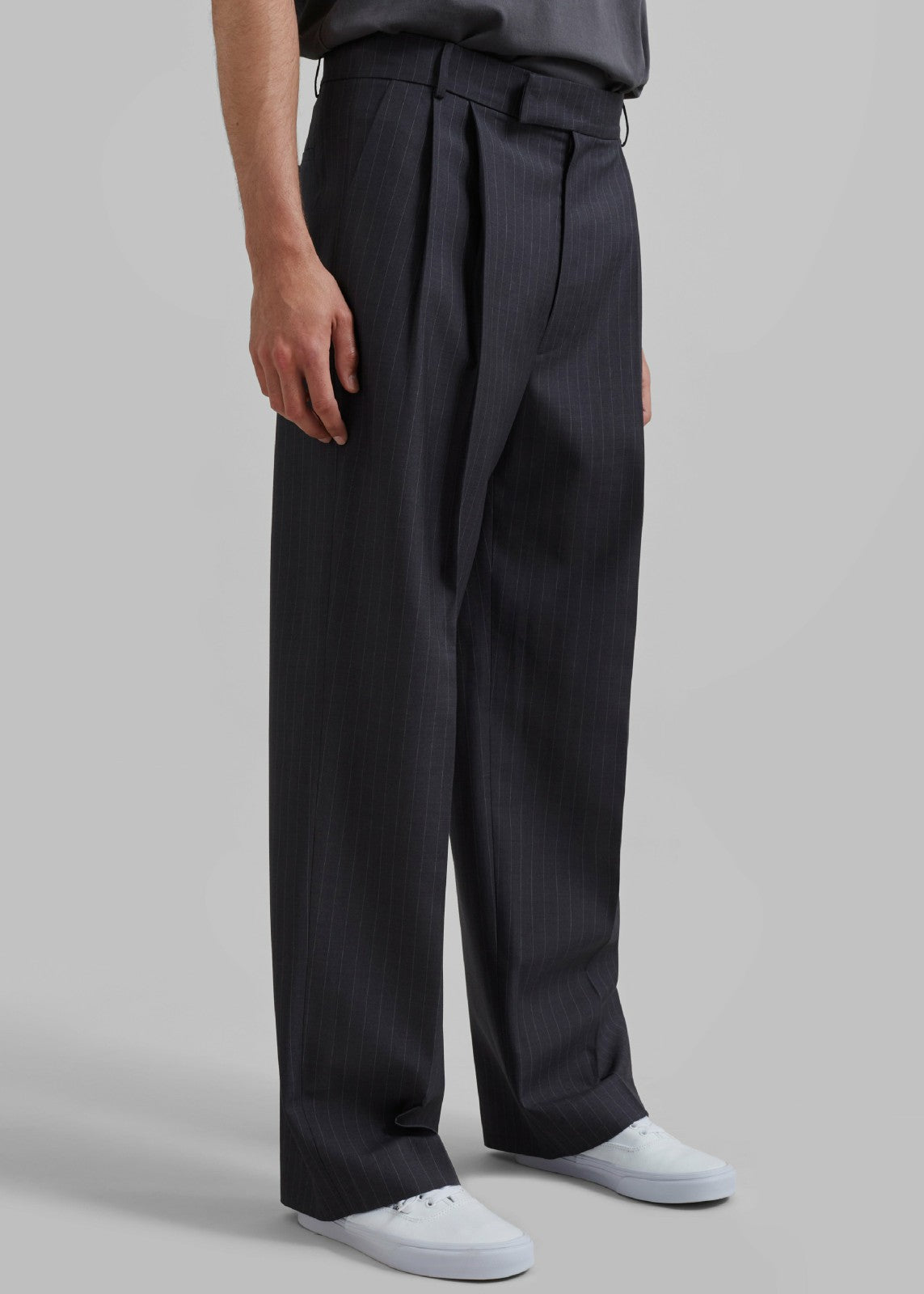 Beo Suit Pants - Charcoal/White Pinstripe