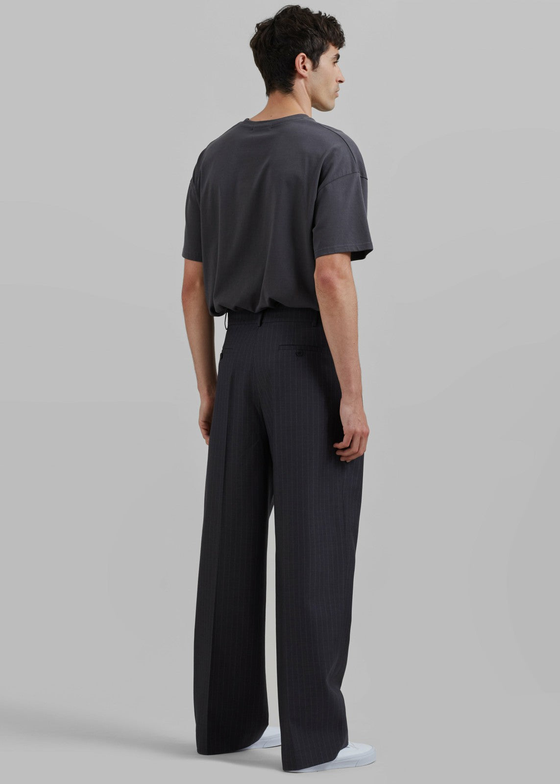 Beo Suit Pants - Charcoal/White Pinstripe