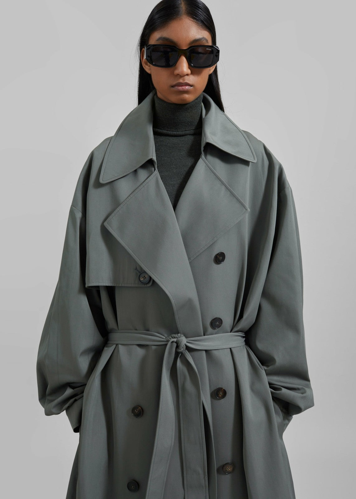 Mavis Oversized Trench - Grey