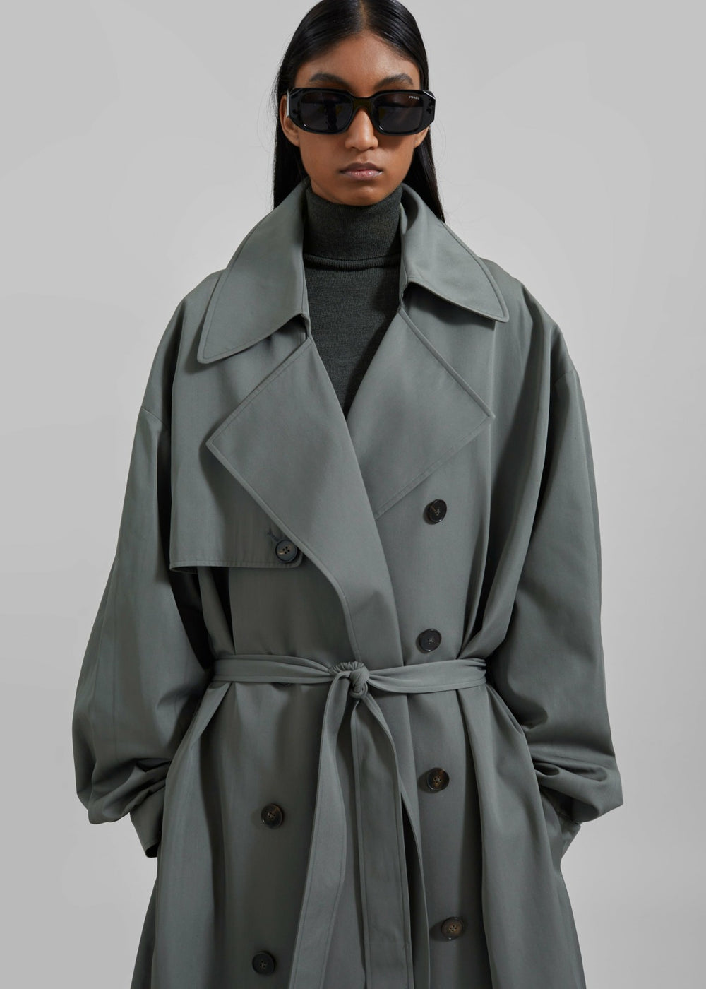 Mavis Oversized Trench - Grey