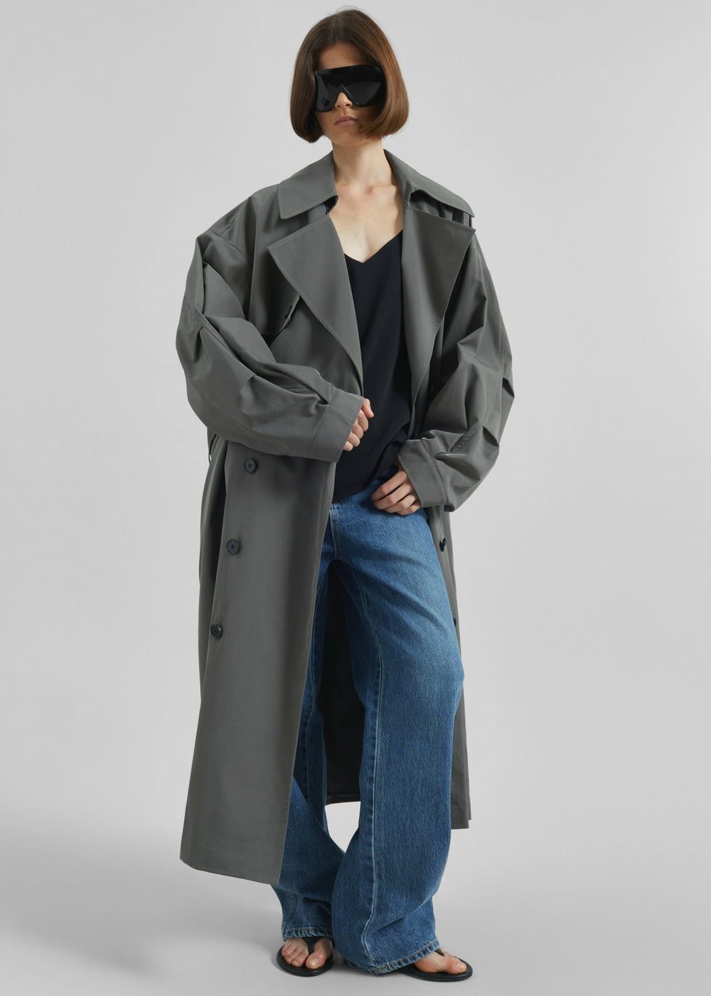Mavis Oversized Trench - Grey