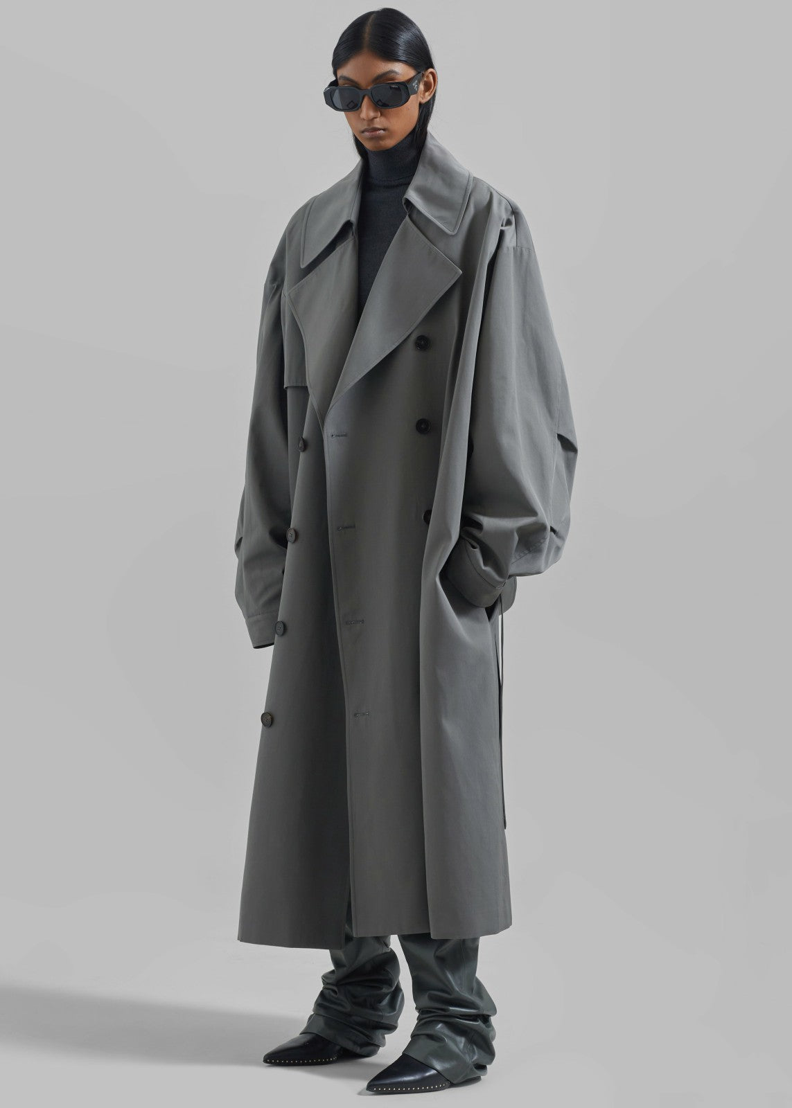 Mavis Oversized Trench - Grey