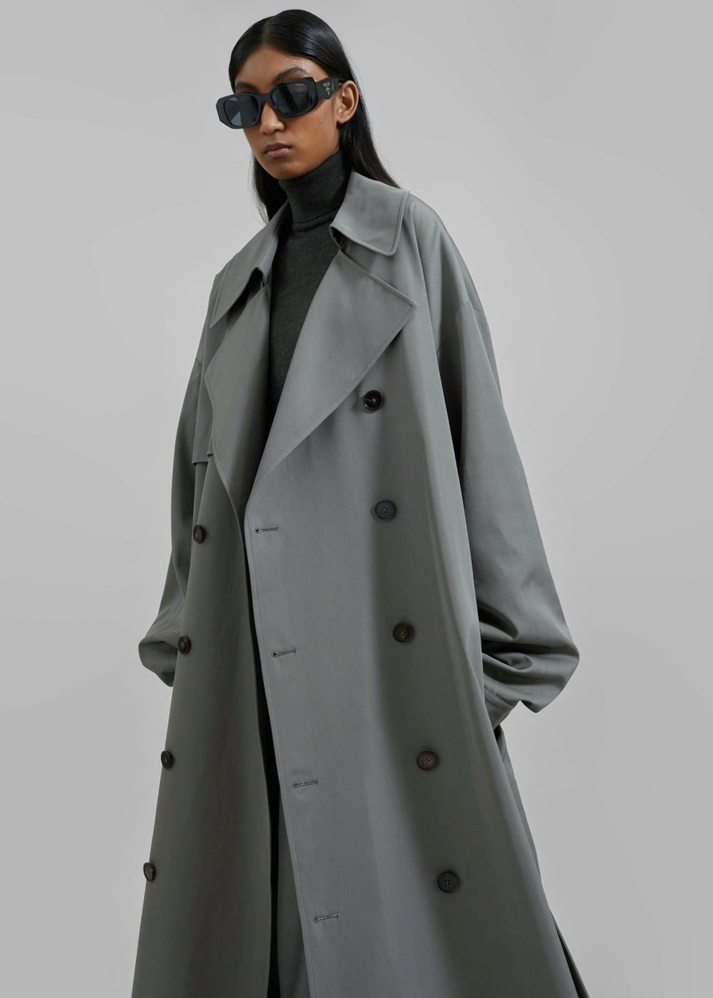 Mavis Oversized Trench - Grey