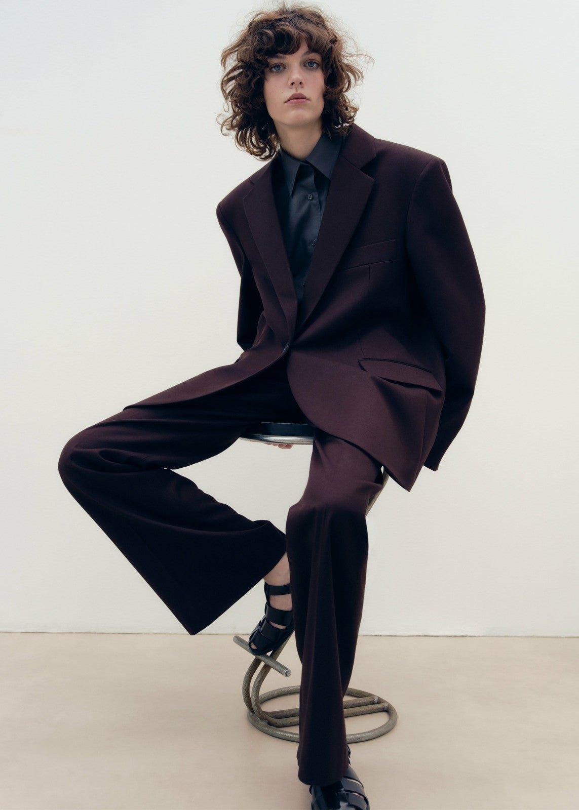 Lyra Oversized Blazer - Dark Plum