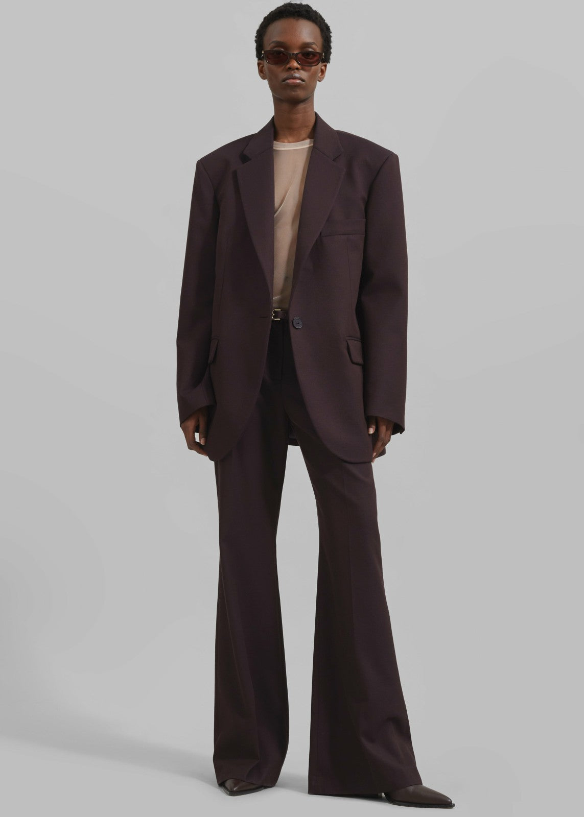 Lyra Oversized Blazer - Dark Plum