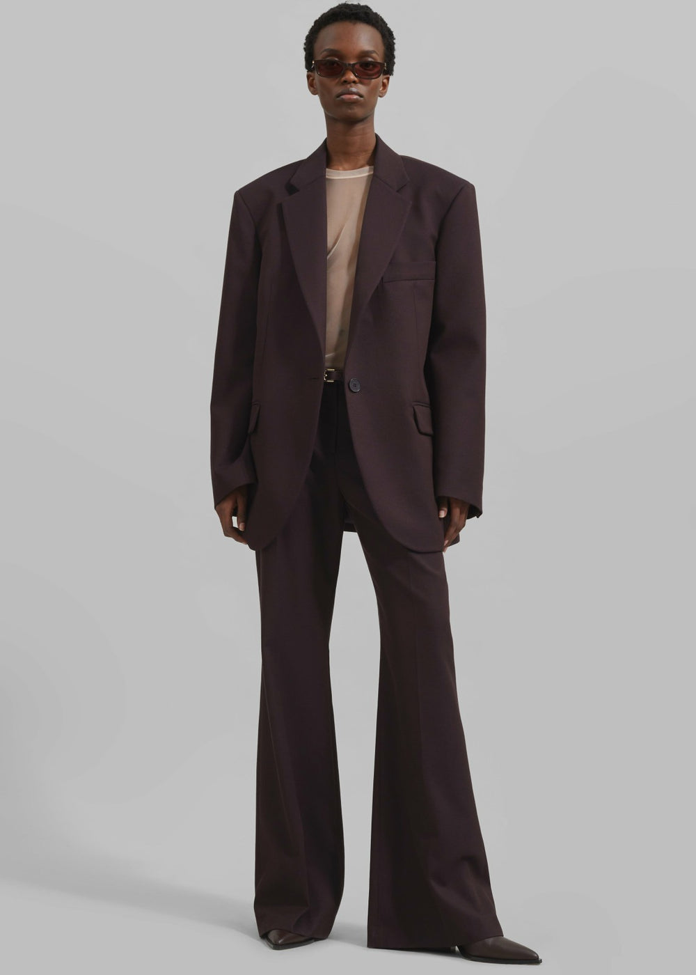 Lyra Oversized Blazer - Dark Plum