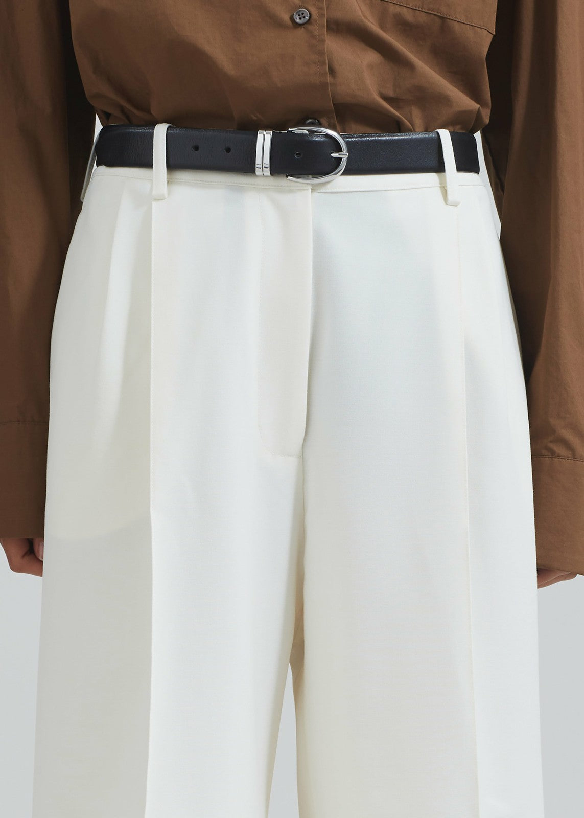 Ora Leather Belt - Black/Silver