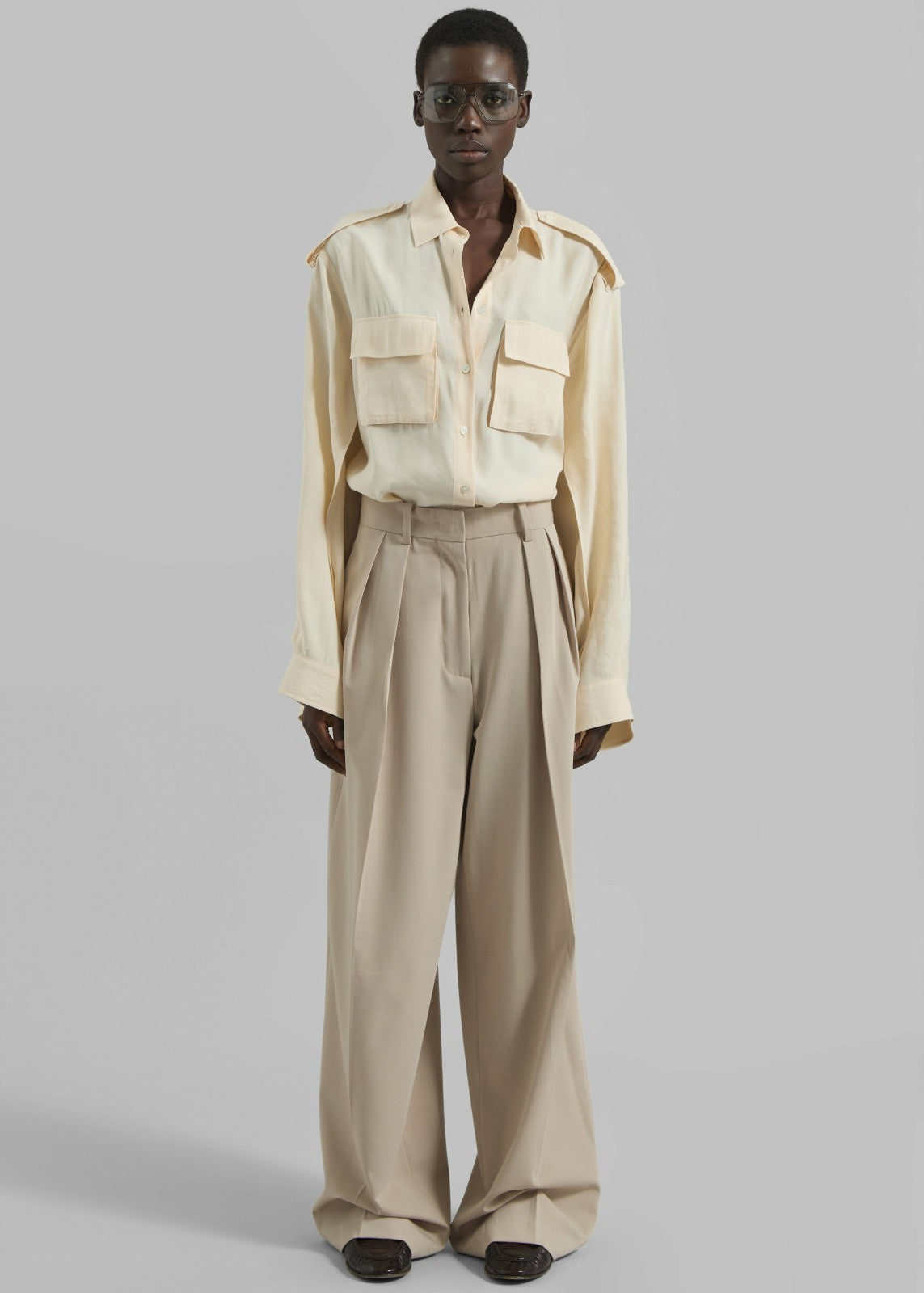 Marlon Button Up Shirt - Beige